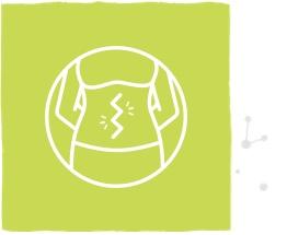 Ikona symbolizující pálení v horní části břicha